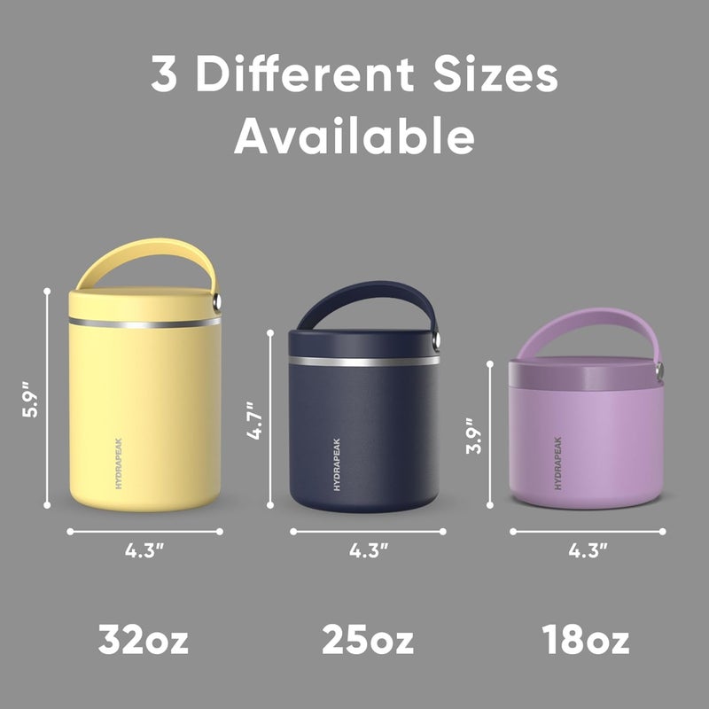 Hydrapeak 25oz Stainless Steel Vacuum Insulated Food Jar for Hot Food and Cold Food, Wide Mouth Leak-Proof Soup Jar for Adults, 10 Hours Hot and 16 Hours Cold (Black) - Image 5